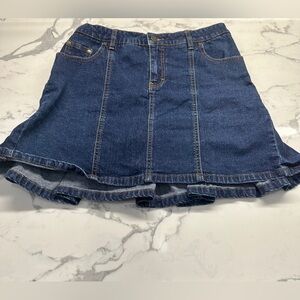 Thalia Sodi blue denim ruffled skirt size 7/8